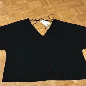 B. Young Black V-Neck Women's Top